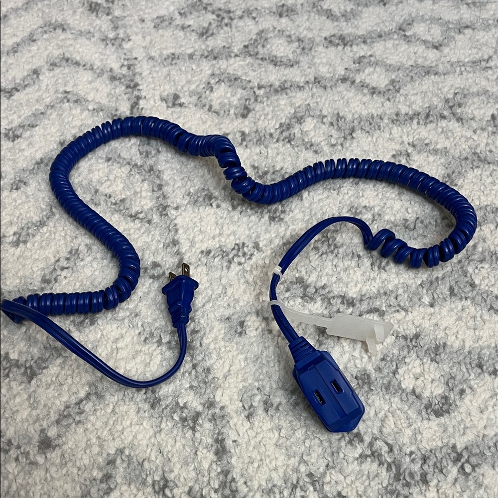 Blue Coiled Extension Cord